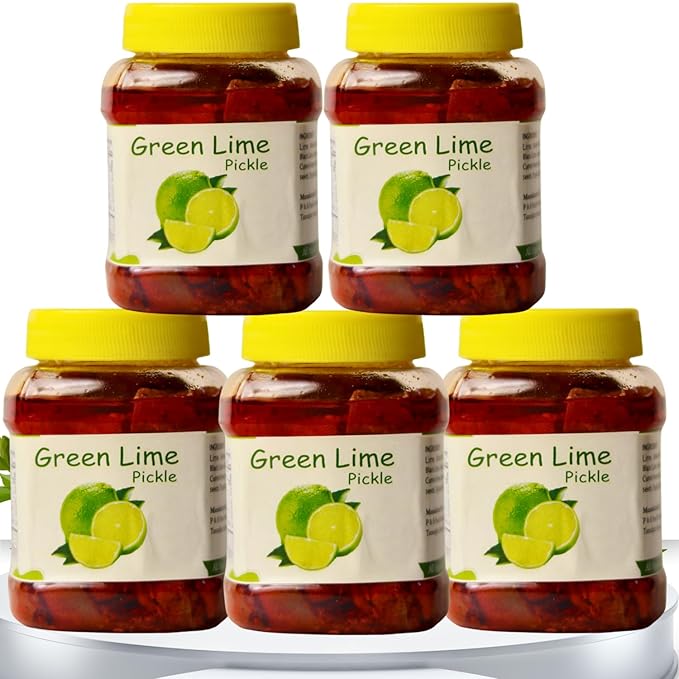 Homemade Green Lime Pickle -5 x 250g  Jars
